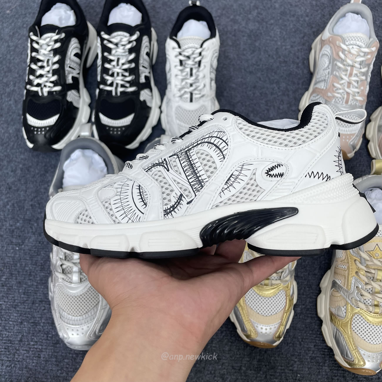 Dior Chrono Sports Shoes With Mesh Fabric And Faux Leather Trim (9) - newkick.org